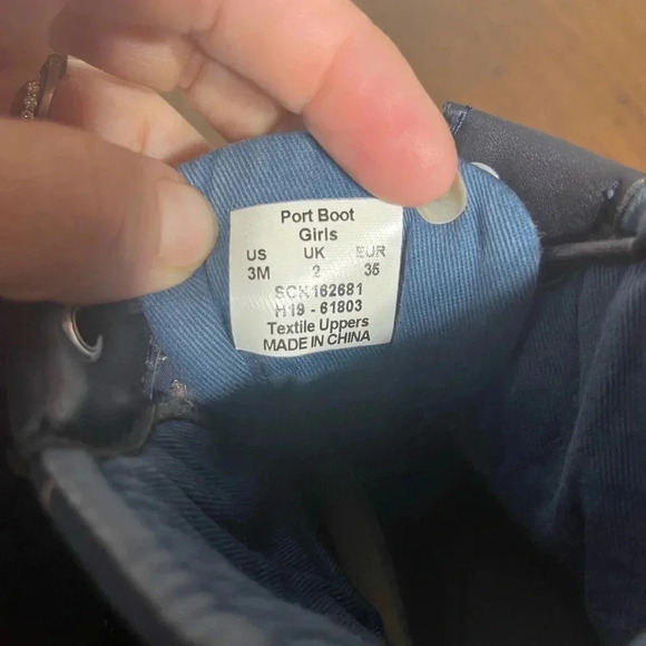 Sperry girls navy duck boots size 3M - Picture 6 of 7